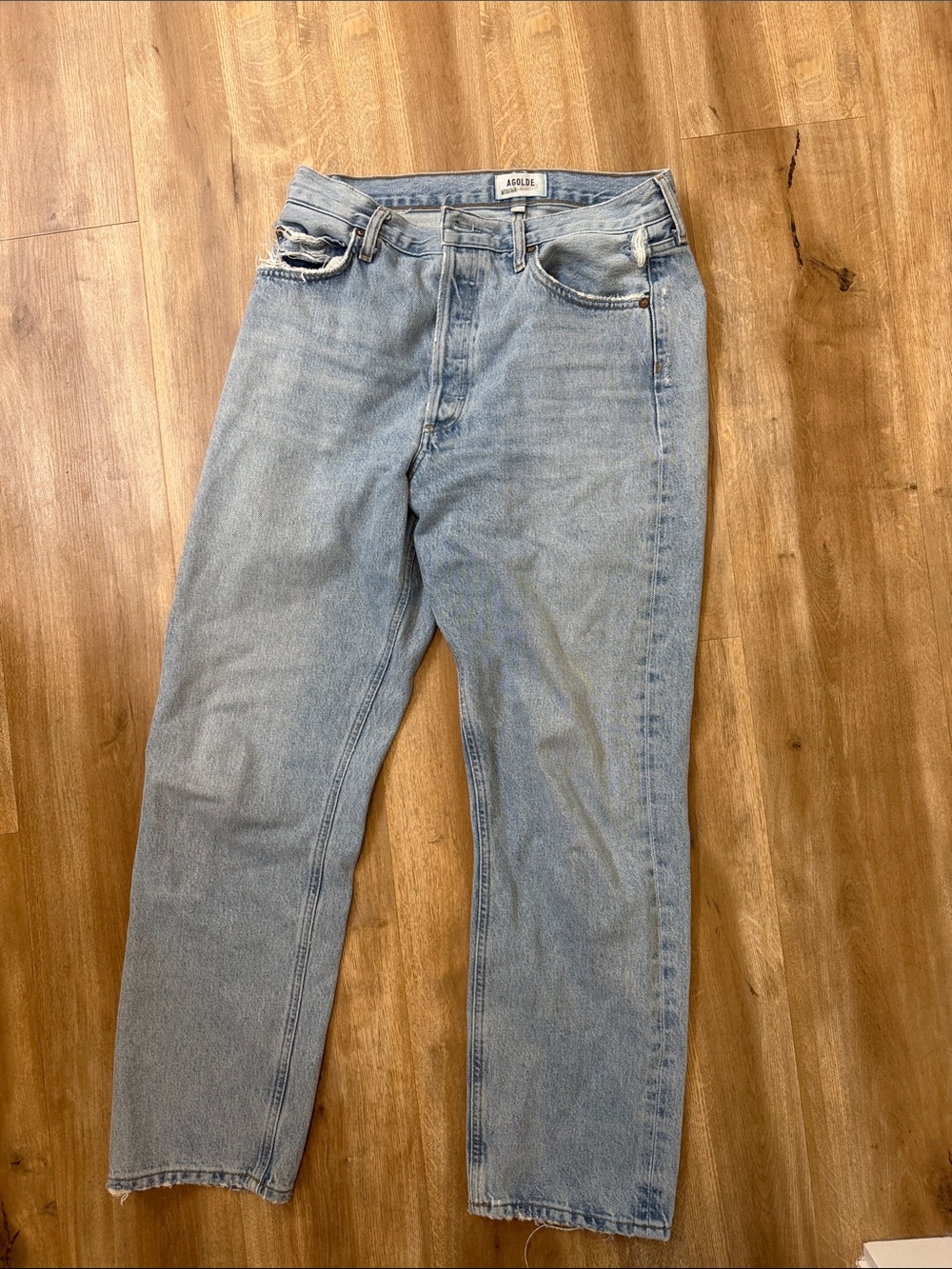 Agolde Men's Straight Light Wash Denim Jeans